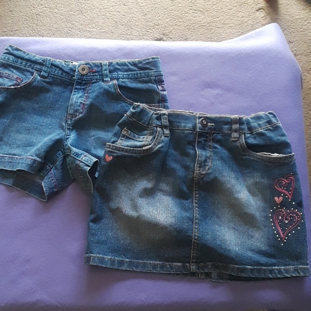 Two jeans skirt and shorts